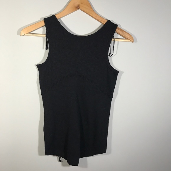 Free People || Emmy Lou Lace Up Black Tank - Picture 3 of 5